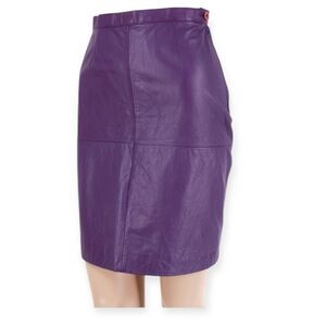 Vintage 80s/90s Avon Fashions Purple Soft Leather Pencil Skirt – Size 5/6